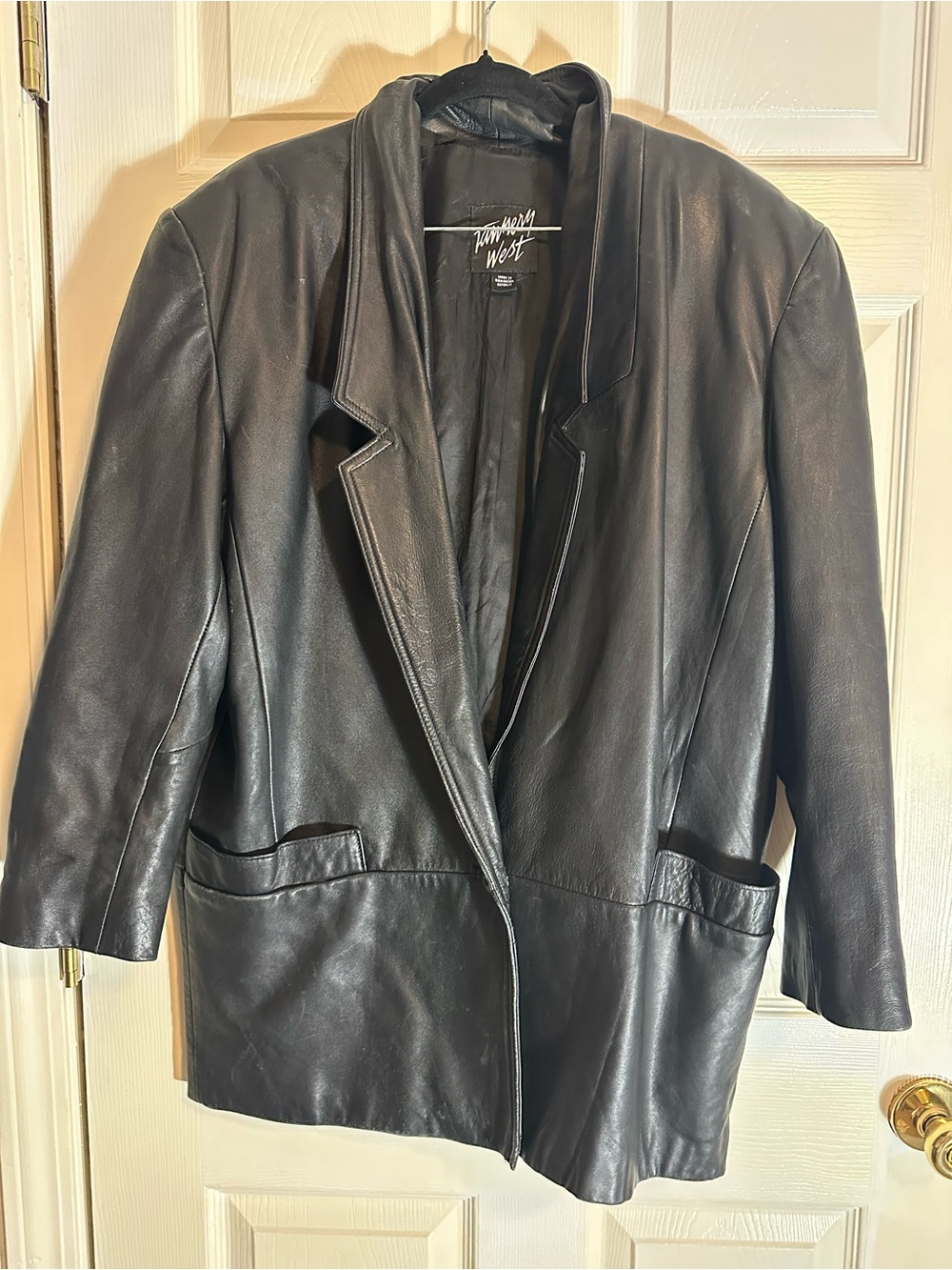 Tannery West Black Leather Blazer Jacket
